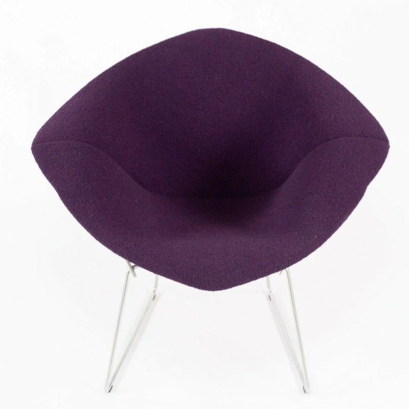 2021 Harry Bertoia for Knoll Diamond Chair with Full Iris Purple Boucle Cover 3