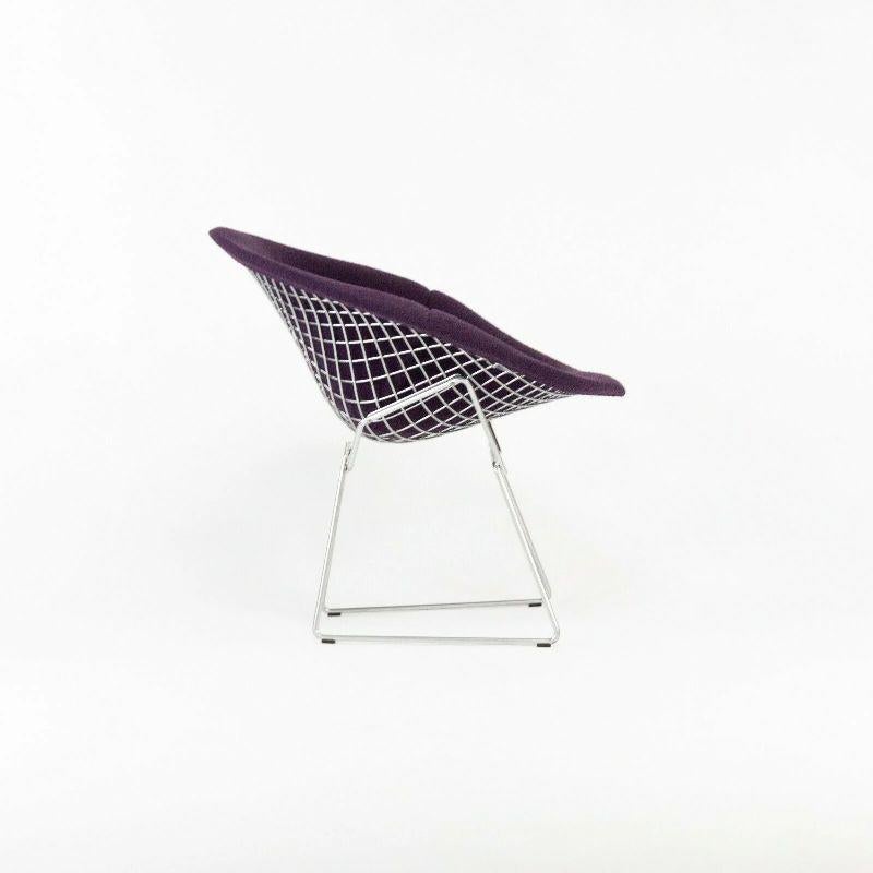 Modern 2021 Harry Bertoia for Knoll Diamond Chair with Full Iris Purple Boucle Cover