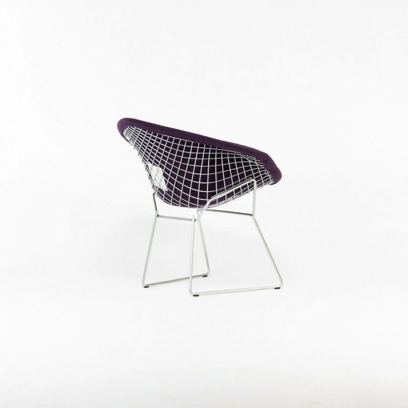American 2021 Harry Bertoia for Knoll Diamond Chair with Full Iris Purple Boucle Cover