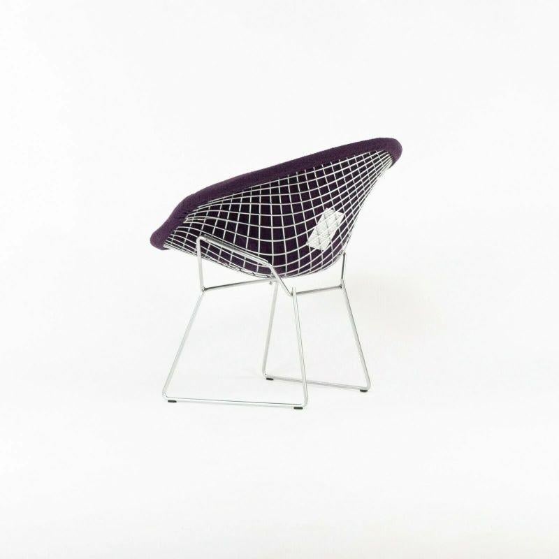 Contemporary 2021 Harry Bertoia for Knoll Diamond Chair with Full Iris Purple Boucle Cover