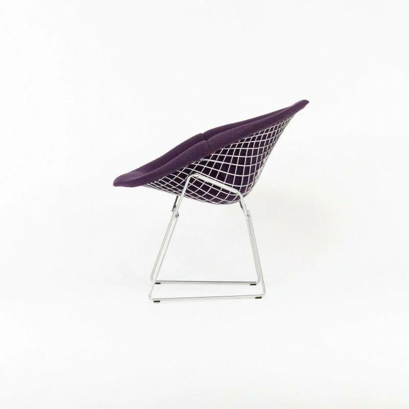 Metal 2021 Harry Bertoia for Knoll Diamond Chair with Full Iris Purple Boucle Cover