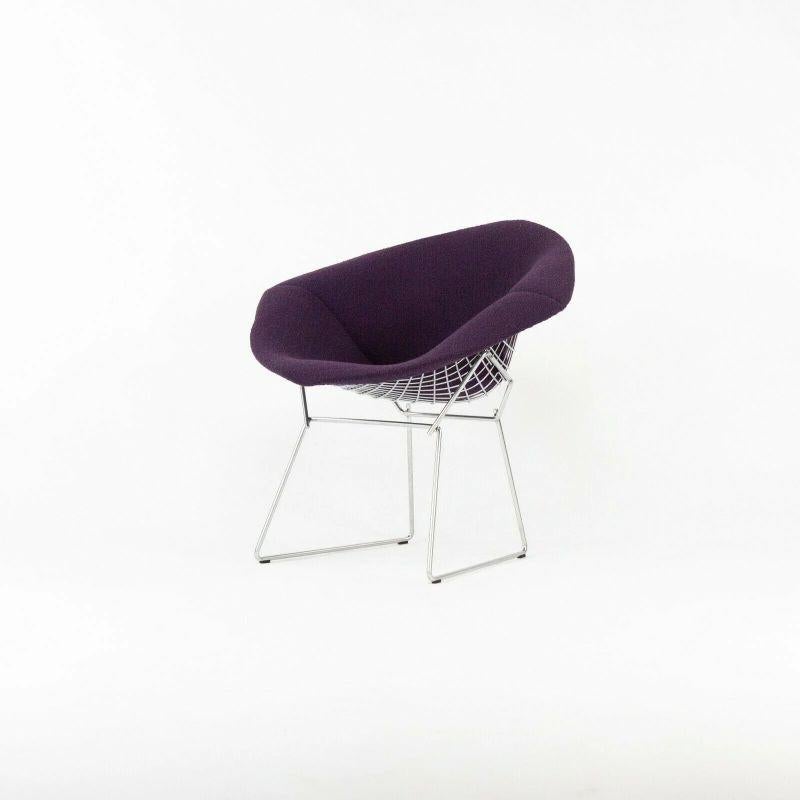 2021 Harry Bertoia for Knoll Diamond Chair with Full Iris Purple Boucle Cover 1