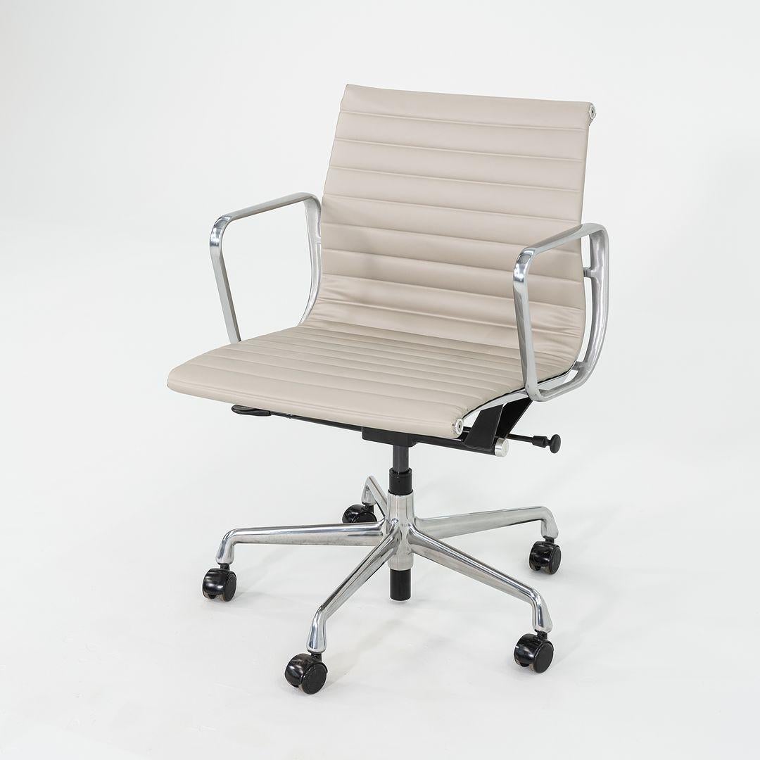 Modern 2021 Herman Miller Eames Aluminum Group Management Desk Chairs in Leather For Sale
