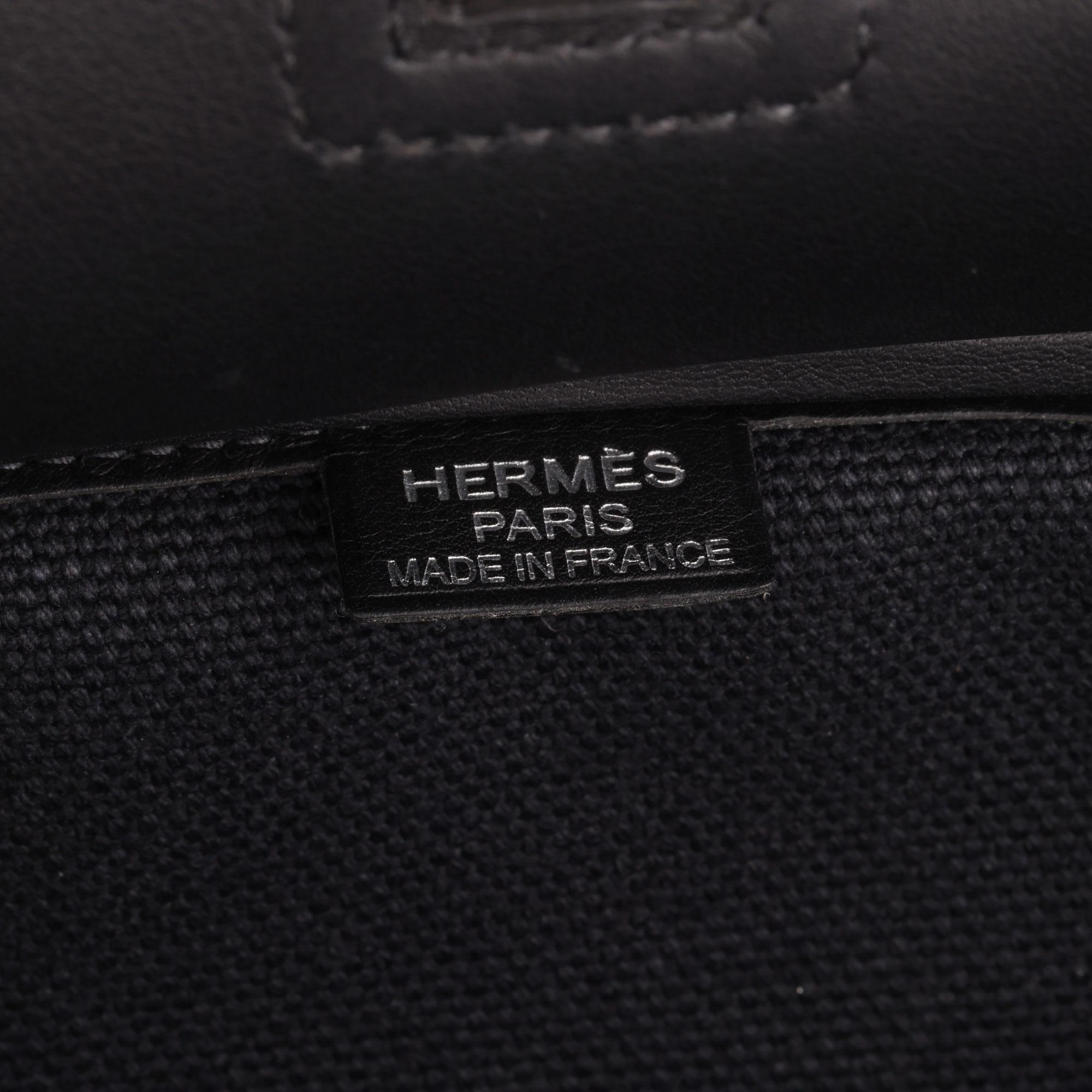 Women's 2021 Hermes Black Toile Canvas & Swift Leather Cargo Birkin 35cm