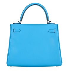 2021 Hermès Bleu Zanzibar Swift Kelly 25 PHW