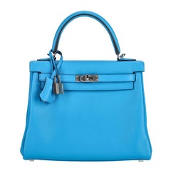 2021 Hermès Bleu Zanzibar Swift Kelly 25 PHW