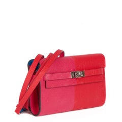 2021 Hermes Rouge De Coeur 8 Rose Extreme Epsom Leather Kelly To Go Long Wallet