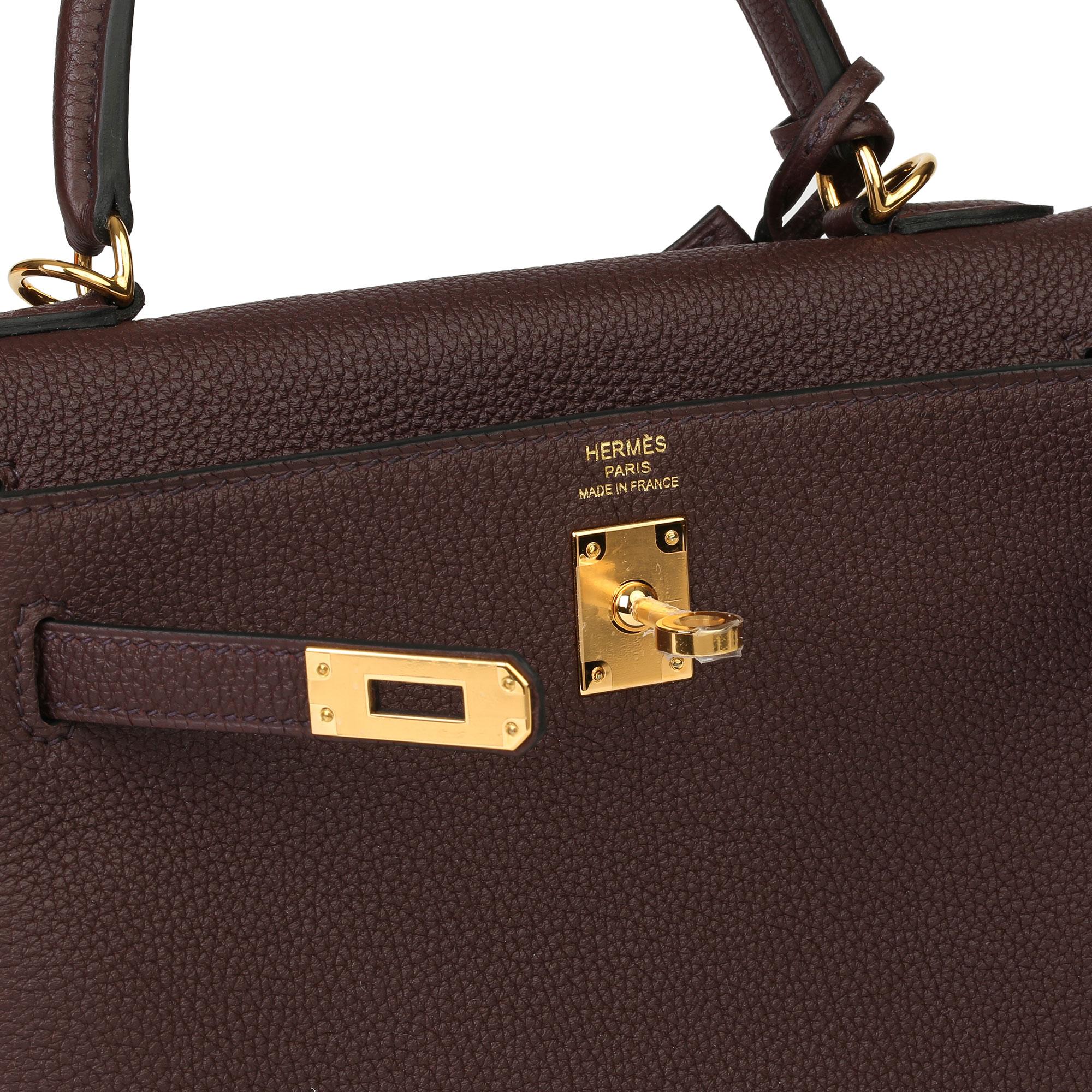 2021 Hermes Rouge Sellier Togo Leder Kelly 25cm Retourne 3