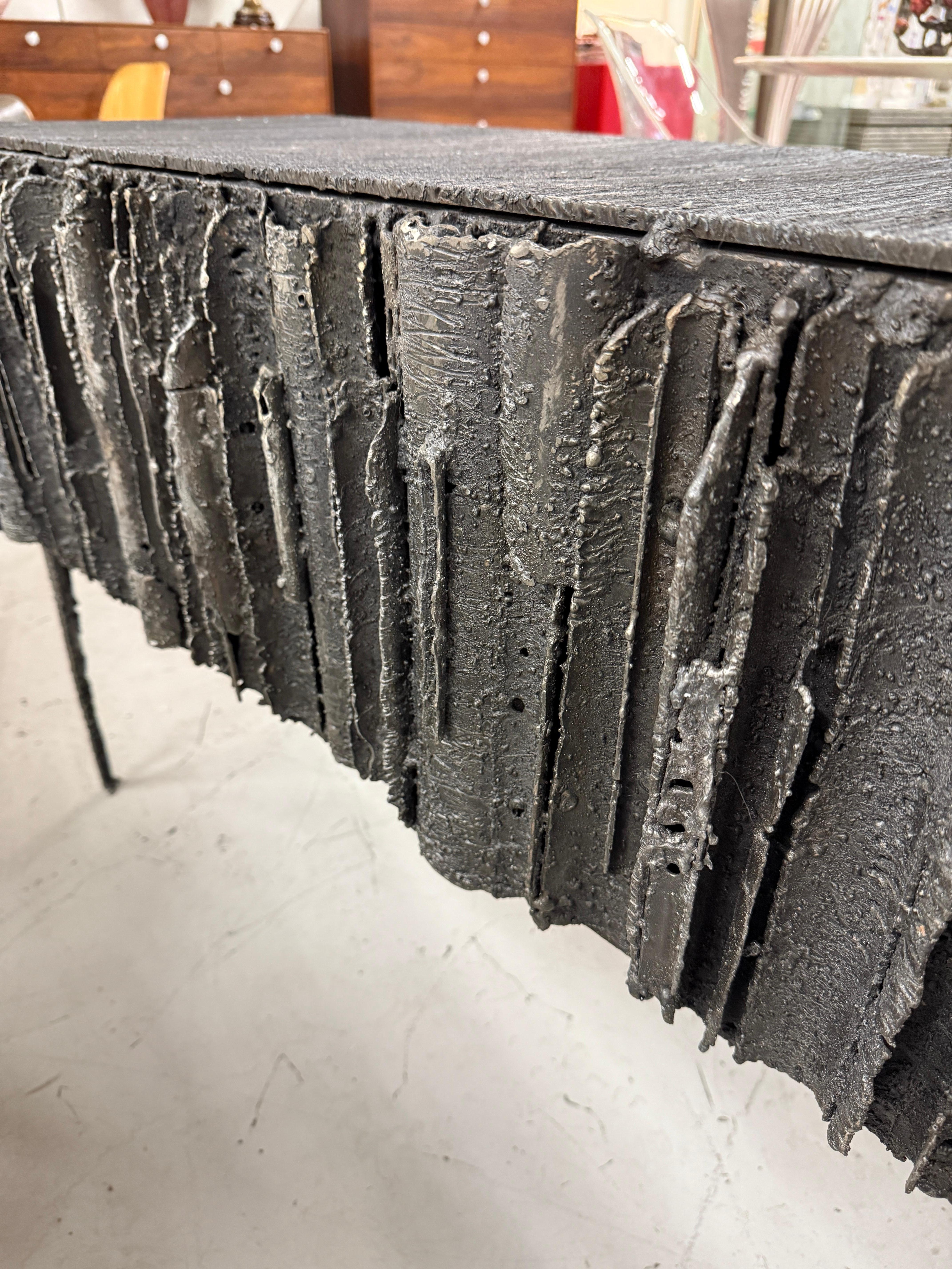 2021 James Bearden Brutalist Corinthian Cabinet in Plasma Carved Steel For Sale 4