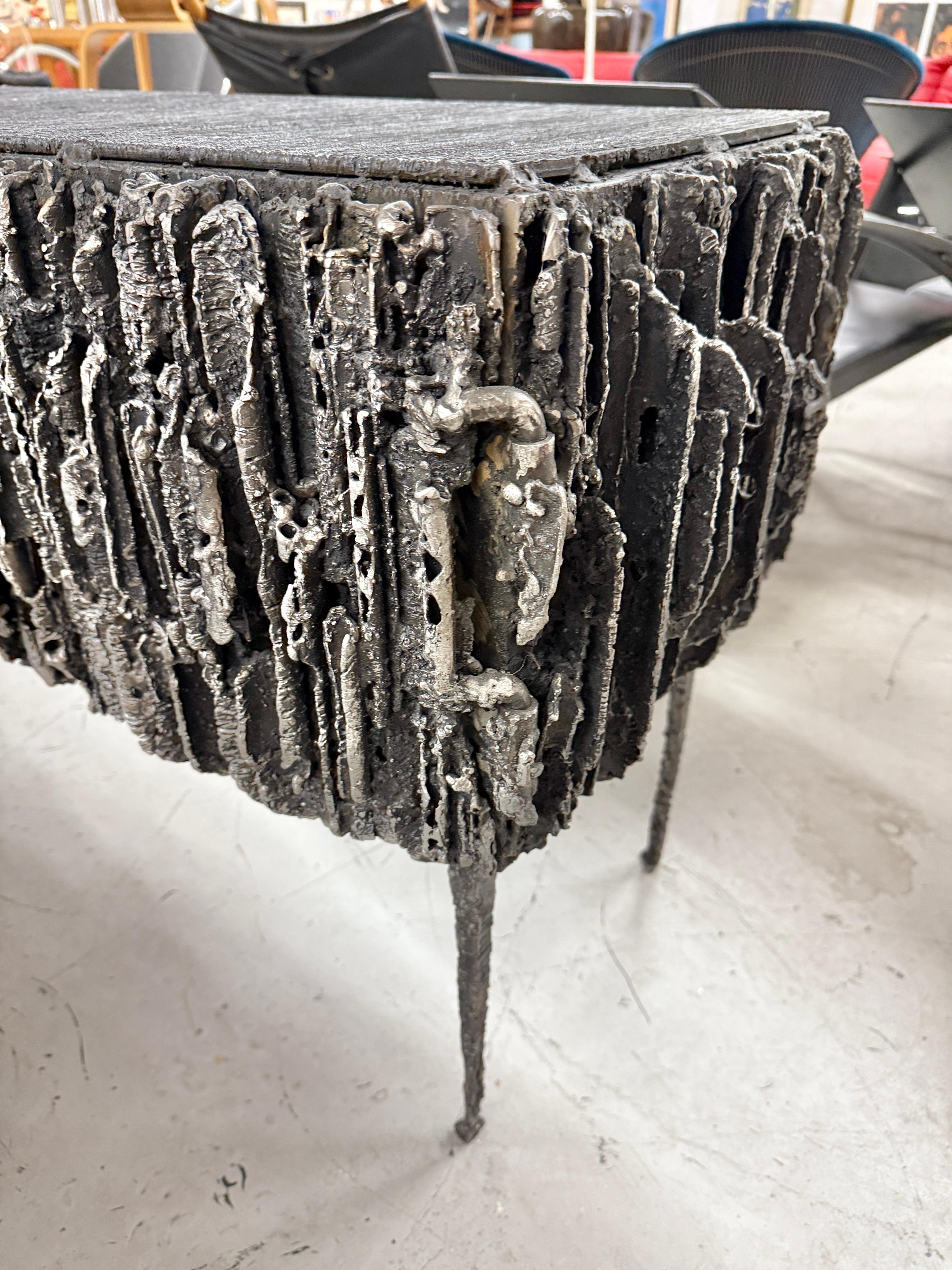 2021 James Bearden Brutalist Corinthian Cabinet in Plasma Carved Steel For Sale 5