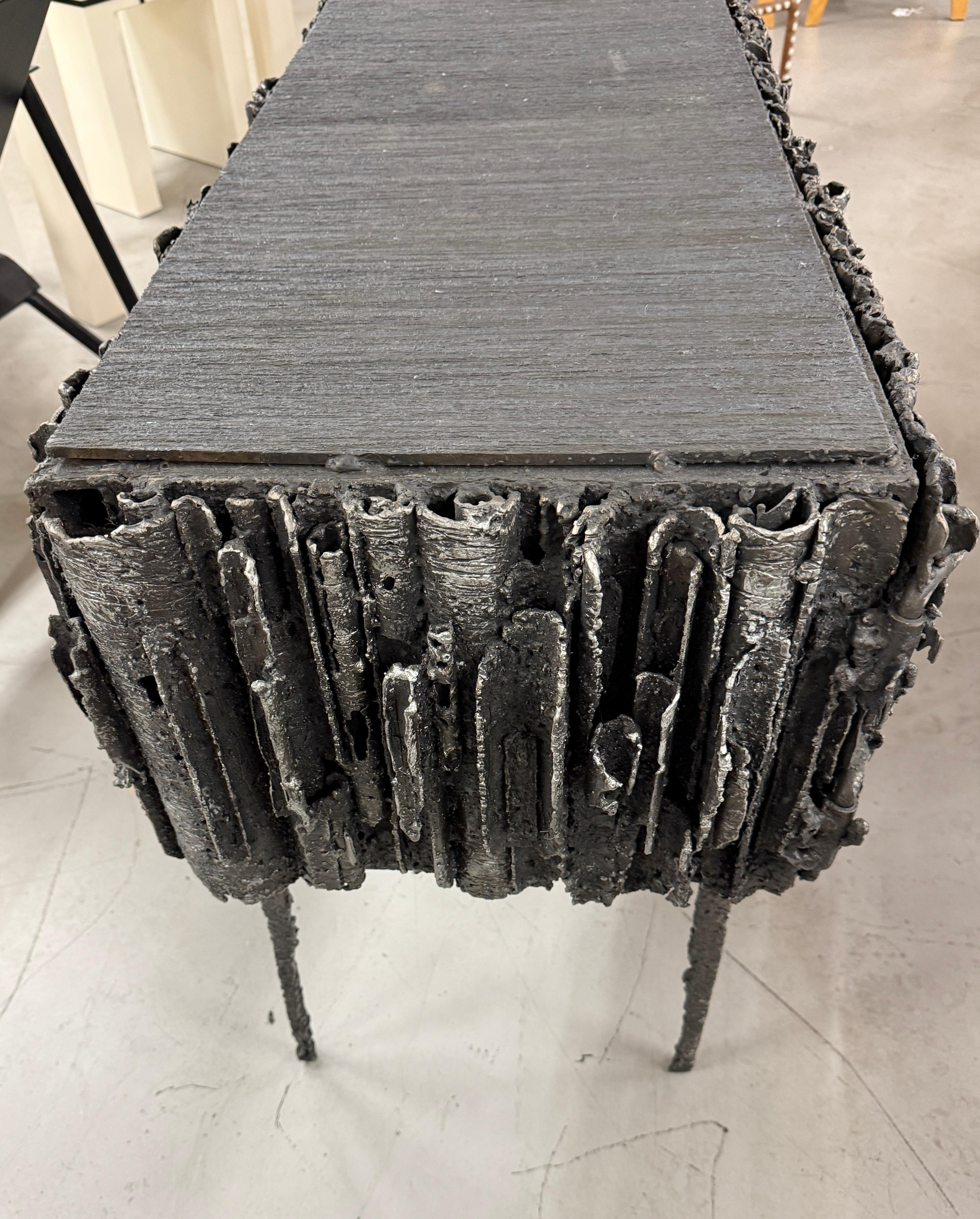 2021 James Bearden Brutalist Corinthian Cabinet in Plasma Carved Steel For Sale 1