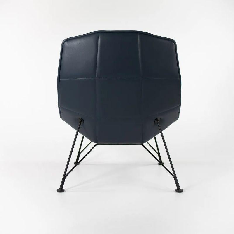 Moderne Chaise longue Jehs+Laub Wire pour Knoll Studio en cuir bleu marine foncé 2021 en vente