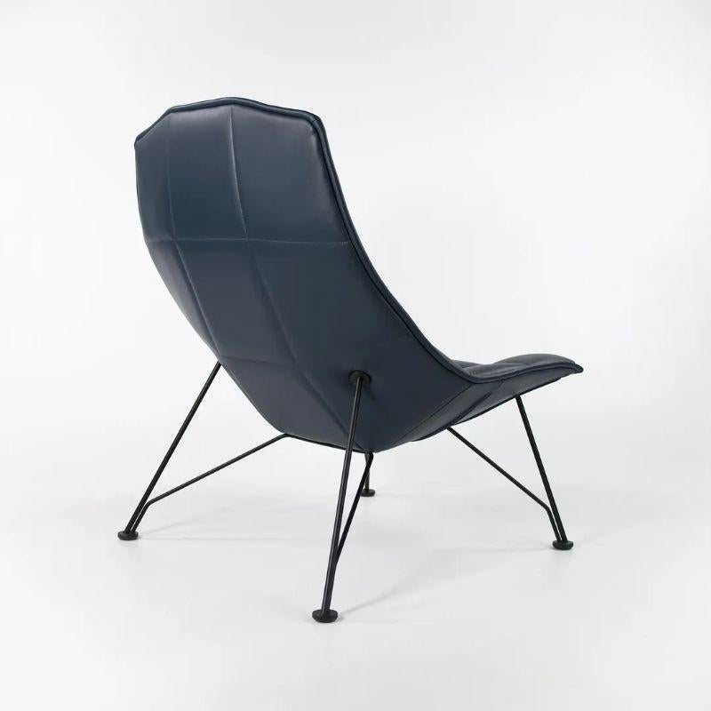 Américain Chaise longue Jehs+Laub Wire pour Knoll Studio en cuir bleu marine foncé 2021 en vente