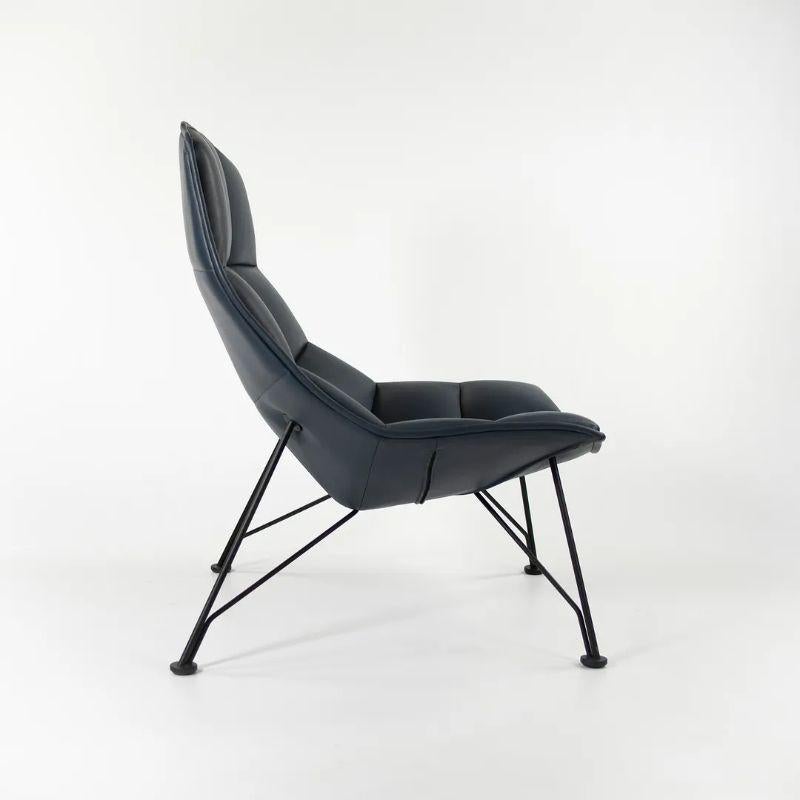Chaise longue Jehs+Laub Wire pour Knoll Studio en cuir bleu marine foncé 2021 Bon état - En vente à Philadelphia, PA