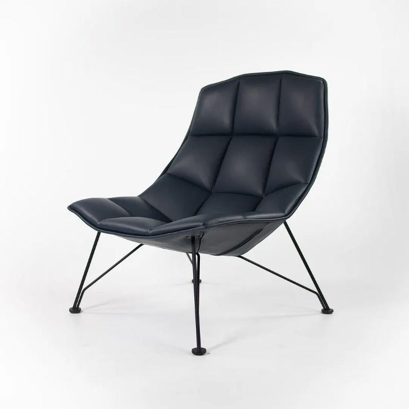 Cuir Chaise longue Jehs+Laub Wire pour Knoll Studio en cuir bleu marine foncé 2021 en vente