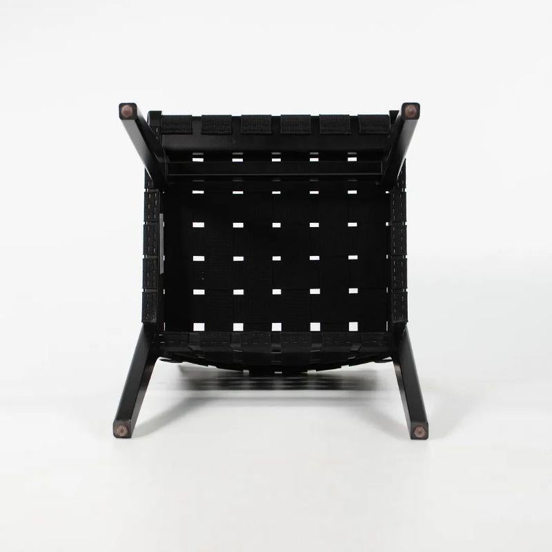 2021 Jens Risom für Knoll Risom Side Dining Chair Ebonisiertes Ahornholz & Schwarzes Gurtband im Angebot 5