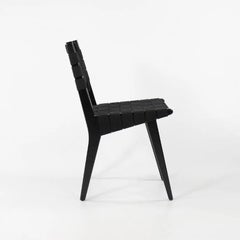 2021 Jens Risom for Knoll Risom Side Dining Chair Ebonized Maple & Black Webbing