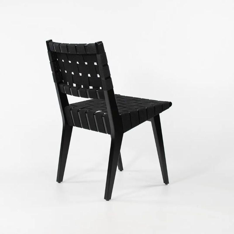 2021 Jens Risom for Knoll Risom Side Dining Chair Ebonized Maple & Black Webbing In Good Condition For Sale In Philadelphia, PA