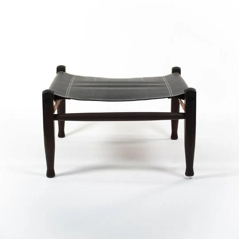 2021 KK97170 Safari Footstool by Kaare / Esben Klint for Carl Hansen in Leather In Good Condition For Sale In Philadelphia, PA