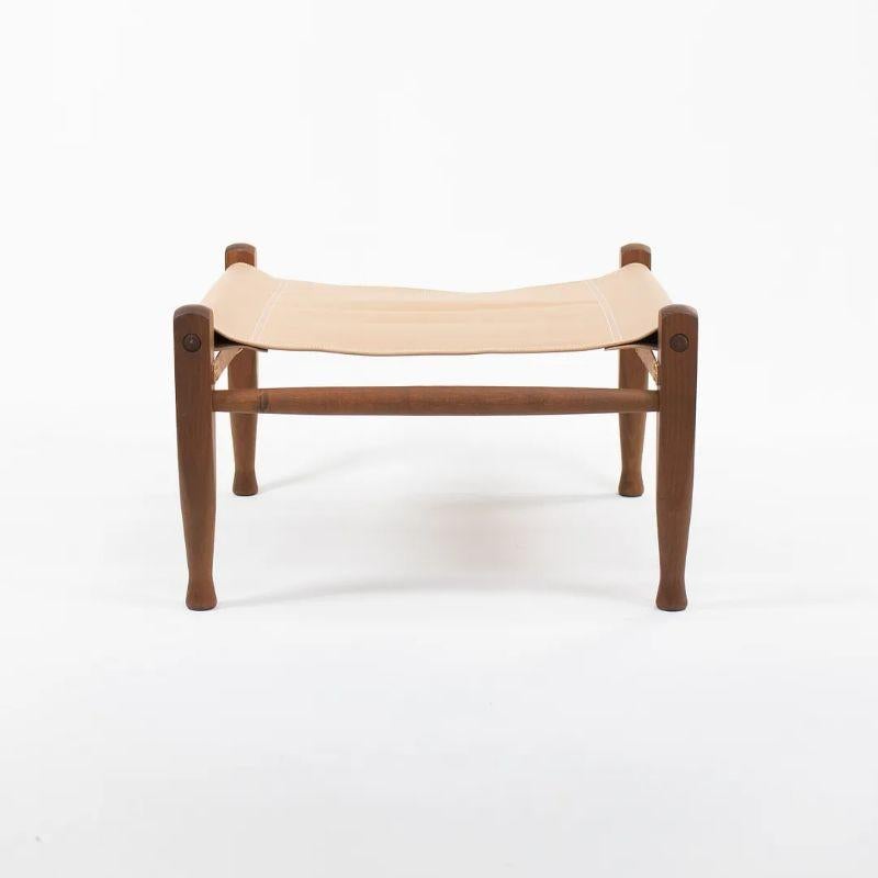 Contemporary 2021 KK97170 Safari Footstool by Kaare / Esben Klint for Carl Hansen in Leather For Sale