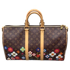 2021 Louis Vuitton x Takashi Murakami monogram Keepall Bandouliere 45