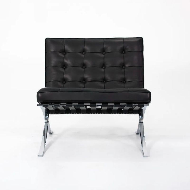 2021 Mies van der Rohe for Knoll Barcelona Chair in Upgraded Black Leather For Sale 3