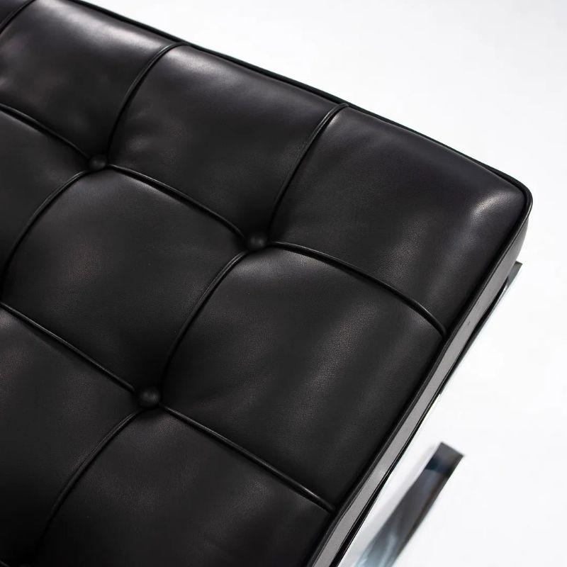 2021 Mies van der Rohe for Knoll Barcelona Chair in Upgraded Black Leather For Sale 5