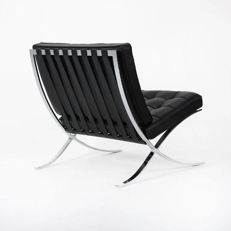 Modern 2021 Mies van der Rohe for Knoll Barcelona Chair in Upgraded Black Leather For Sale