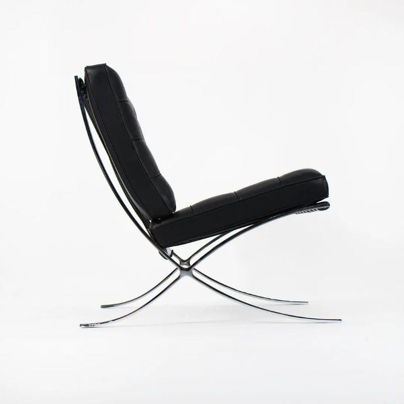 American 2021 Mies van der Rohe for Knoll Barcelona Chair in Upgraded Black Leather For Sale