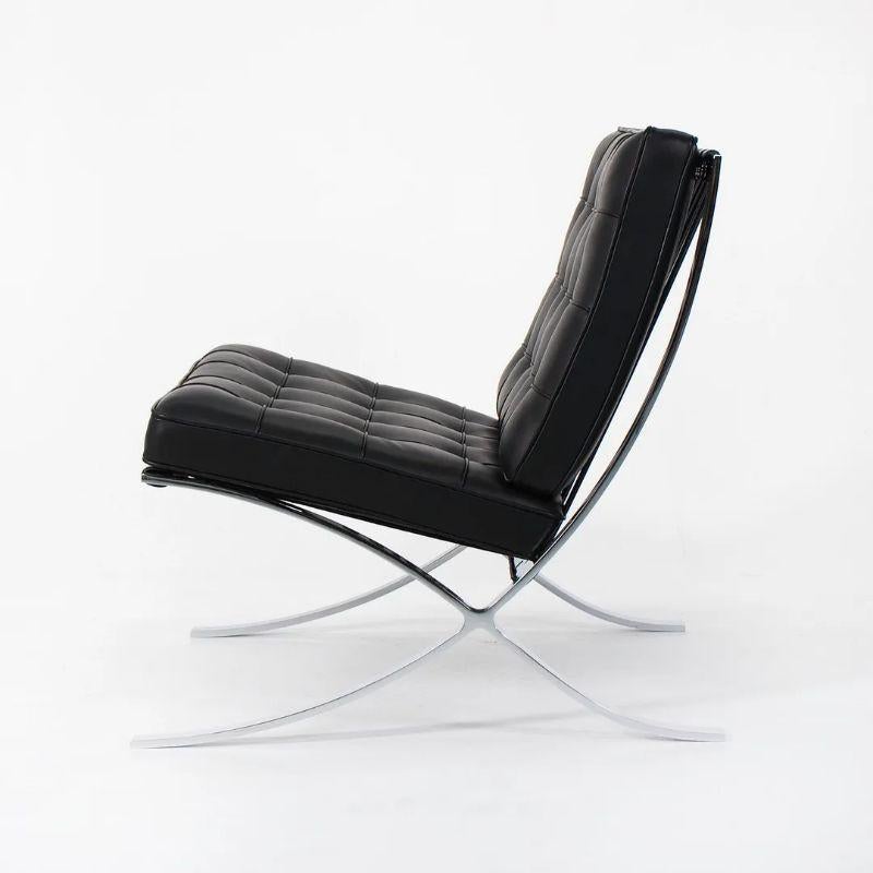 Steel 2021 Mies van der Rohe for Knoll Barcelona Chair in Upgraded Black Leather For Sale