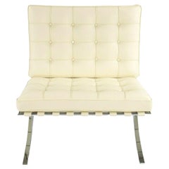 2021 Mies van der Rohe for Knoll Barcelona Lounge Chair in Ivory / Creme Leather