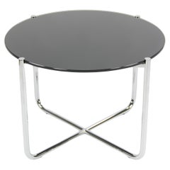 2021 Mies van der Rohe for Knoll MR Side / End Table in Black Glass and Chrome