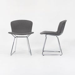 2021 Pair of Knoll Bertoia Side Chairs in Steel w/ Full Seat Covers in Fabric