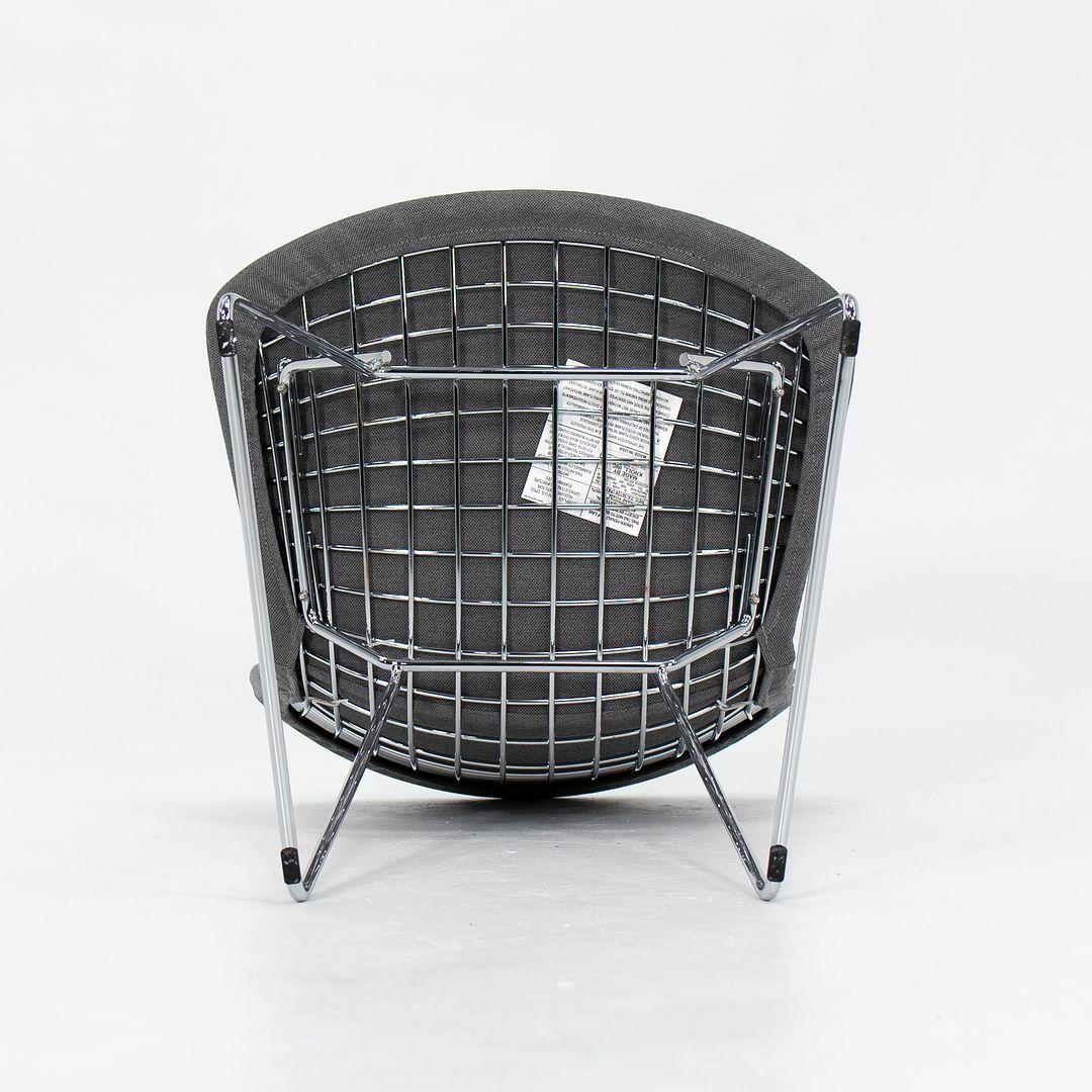 Paire de chaises d'appoint Knoll Bertoia en acier avec revêtement d'assise complet en tissu, 2021 en vente 2