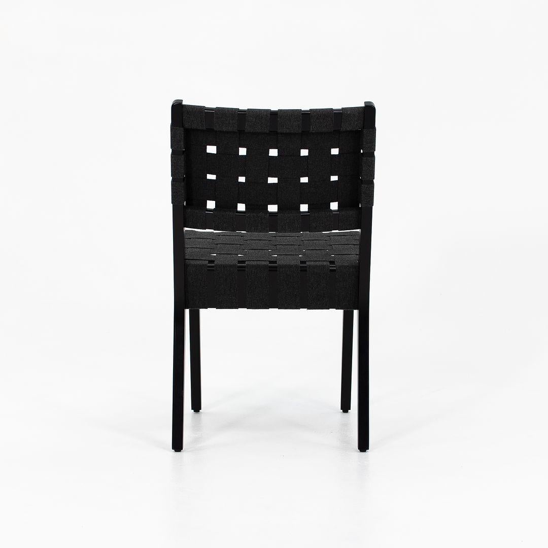 2021 Pair of Knoll Risom Side Chairs w/ Ebonized Maple Wood Frame, Model 666C-WB For Sale 3