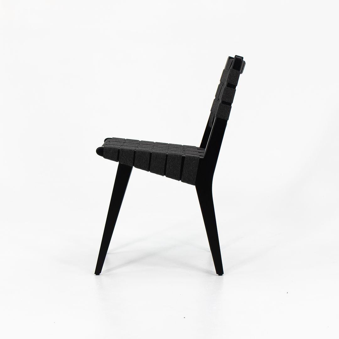 2021 Pair of Knoll Risom Side Chairs w/ Ebonized Maple Wood Frame, Model 666C-WB For Sale 4