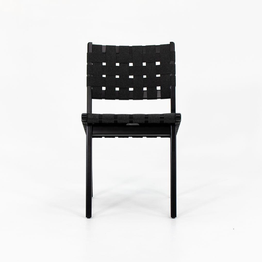 American 2021 Pair of Knoll Risom Side Chairs w/ Ebonized Maple Wood Frame, Model 666C-WB For Sale