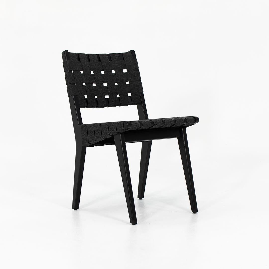 2021 Pair of Knoll Risom Side Chairs w/ Ebonized Maple Wood Frame, Model 666C-WB In Good Condition For Sale In Philadelphia, PA