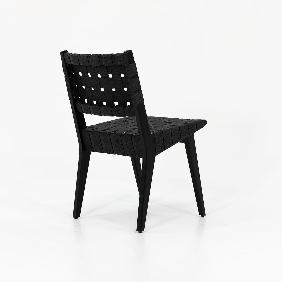 Contemporary 2021 Pair of Knoll Risom Side Chairs w/ Ebonized Maple Wood Frame, Model 666C-WB For Sale