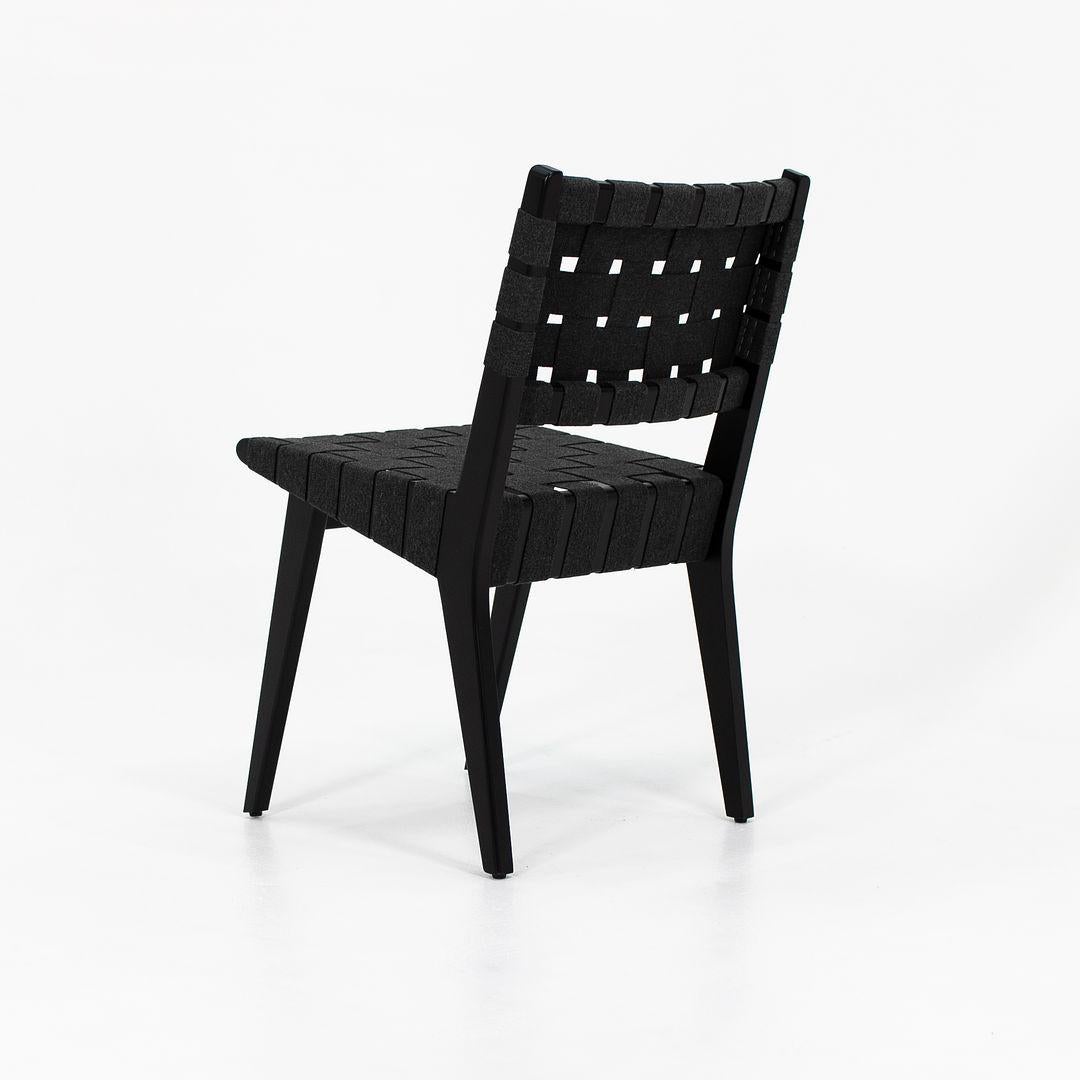 2021 Pair of Knoll Risom Side Chairs w/ Ebonized Maple Wood Frame, Model 666C-WB For Sale 1