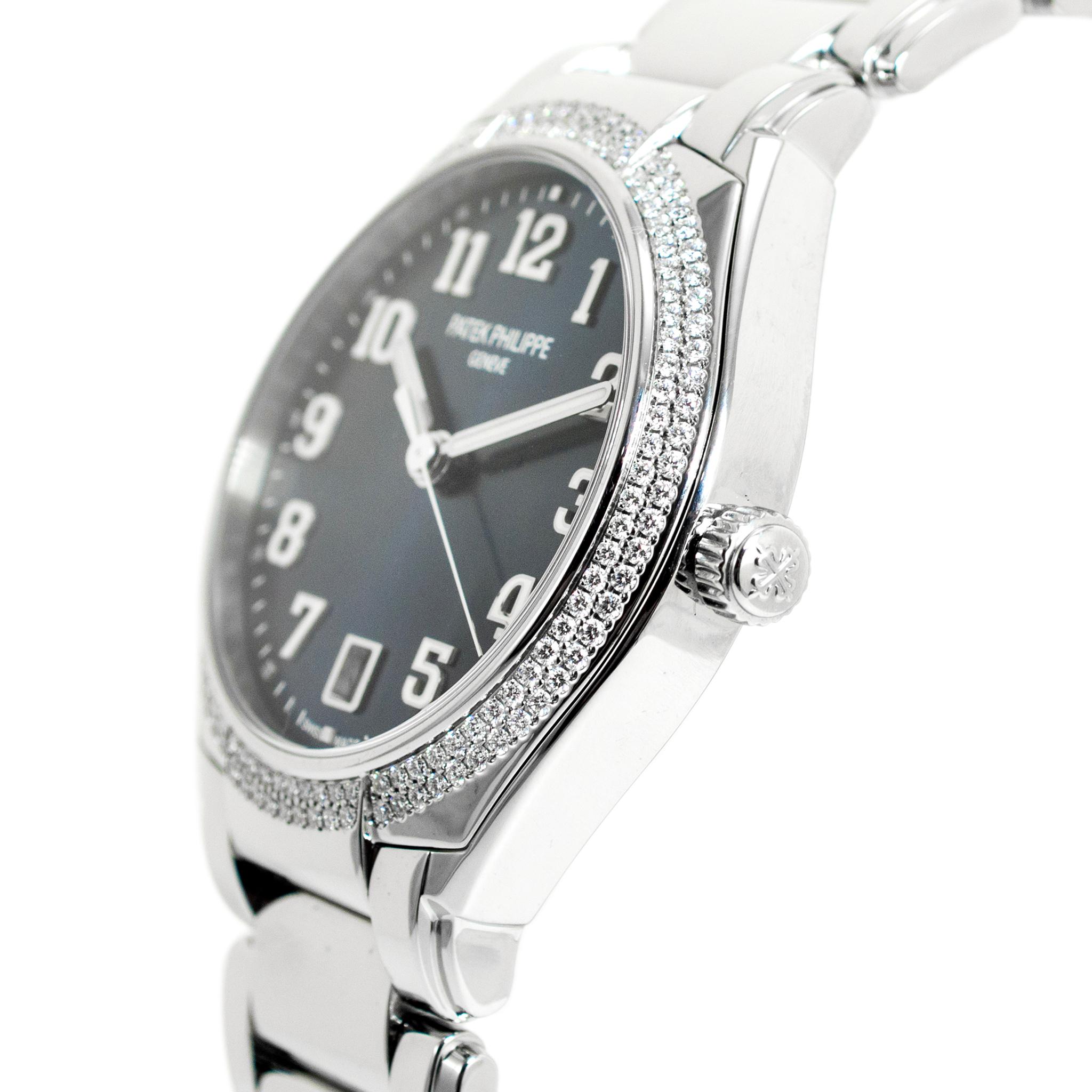 Round Cut 2021 Patek Philippe Twenty~4 36MM 7300/1200A-001 Blue Diamond Stainless Watch
