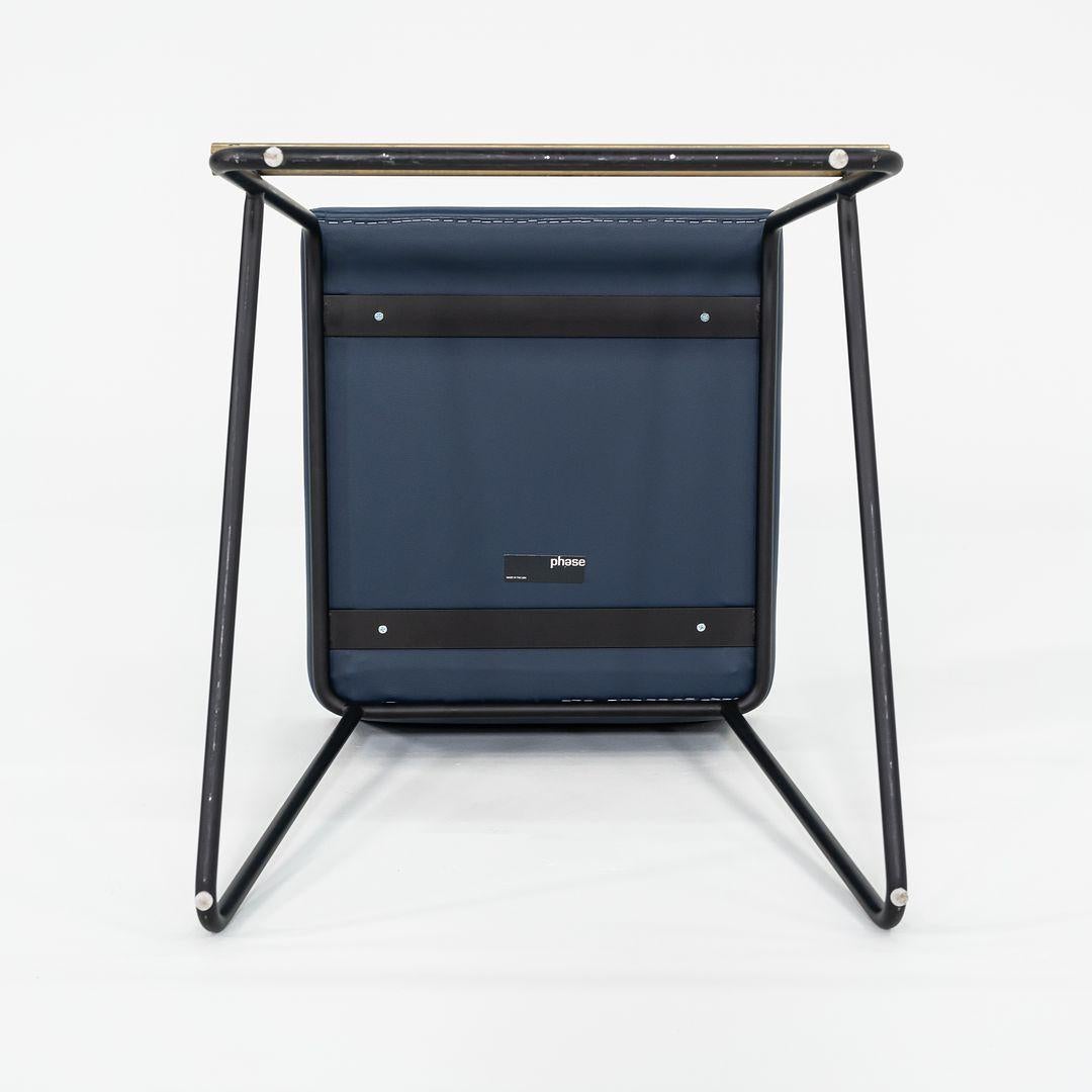 2021 Reza Feiz for Phase Design Kickstand Low Counter Stool in Blue 9x Available For Sale 4