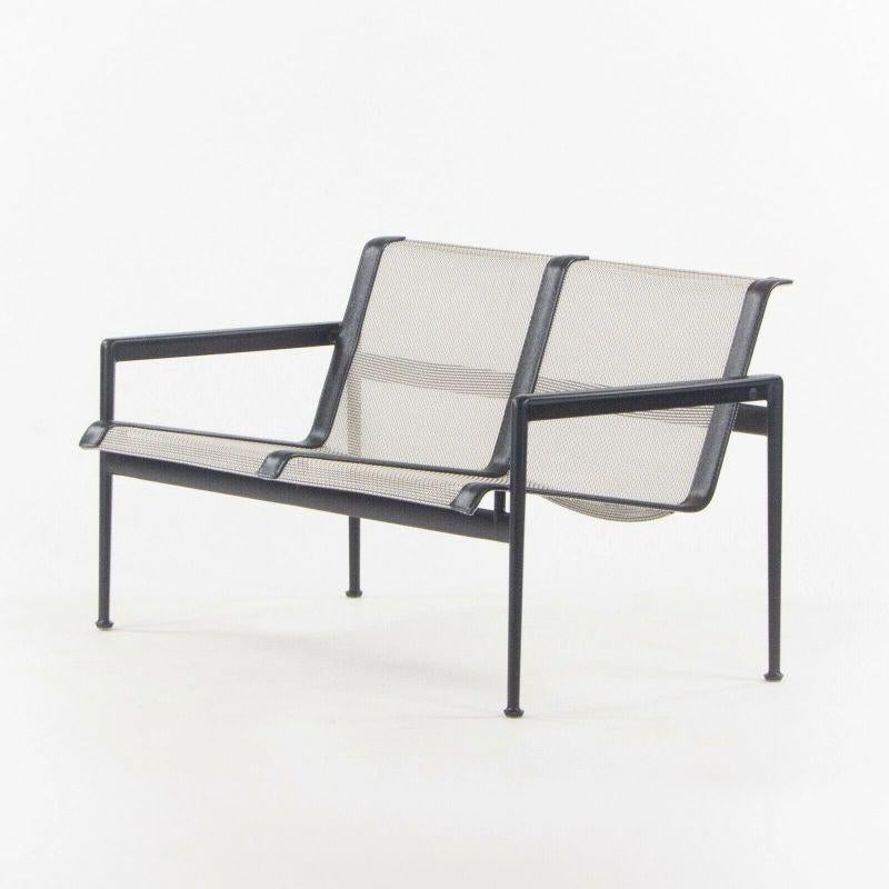 Listed for sale is a single (two are available, but they are sold separately) 1966 series two seat lounge chair / loveseat designed by Richard Schultz and produced by Knoll. This piece was constructed with an aluminum frame finished in a weather