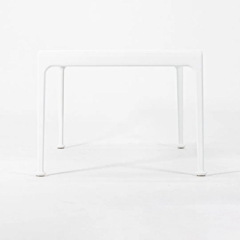 This is a Richard Schultz for Knoll 1966 Series coffee table, produced in 2021. This is the smallest version of the coffee table. It was specified in white with white porcelain top. The table was acquired directly from a Knoll employee and has never