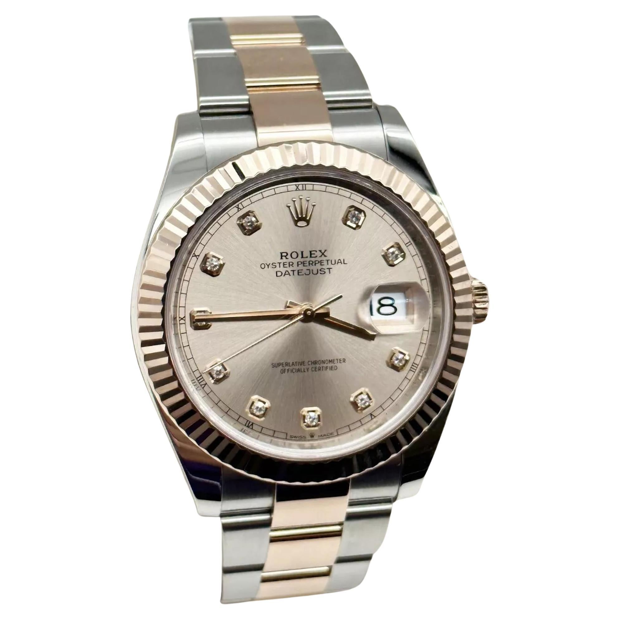 Rolex Datejust 41 126331 Sundust Diamond Dial 18K Rose Gold Steel Box Paper 2021