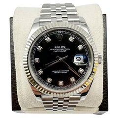 2021 Rolex 126334 Datejust 41 Esfera Diamante Negro Oro Blanco 18K Caja Acero Papel
