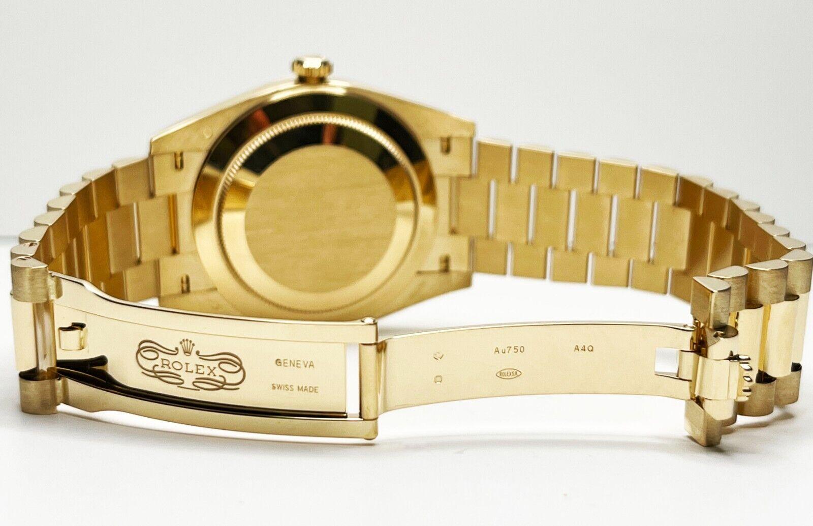 2021 Rolex 40mm Präsident 228238 Baguette Diamant Zifferblatt 18K Gold Box Papiere Herren
