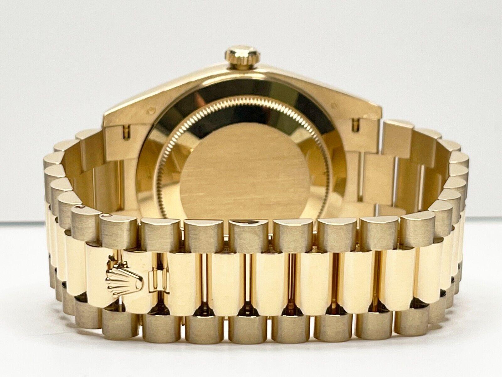 2021 Rolex 40mm Präsident 228238 Baguette Diamant Zifferblatt 18K Gold Box Papiere 1