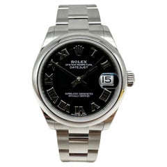 Used 2021 Rolex Midsize Steel Datejust 278240 Black Roman Dial Box Paper