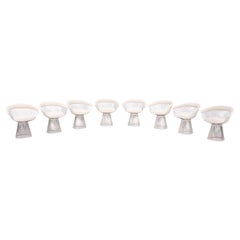 2021 Set of Eight Warren Platner for Knoll Platner Dining Chairs in Microsuede